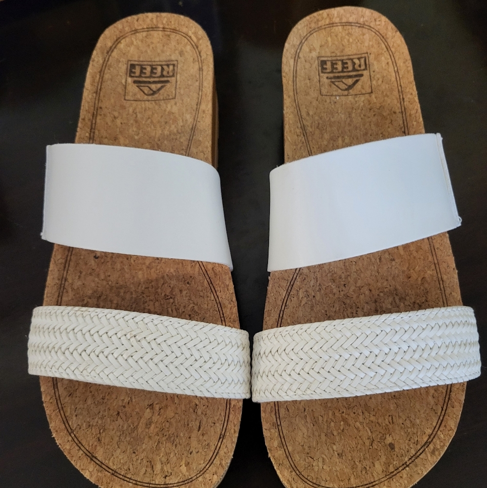 REEF White Cork Sandals